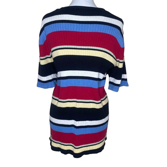 Cherokee Women's 90's Two-Piece Striped Sweater Top Casual Grandmacore Sz 22/24W - Picture 2 of 12